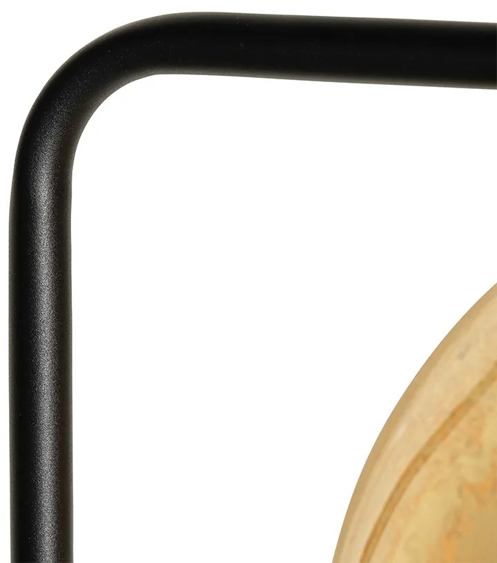Candeeiro de Pé Design Preto com Vidro Dourado - Bert Design