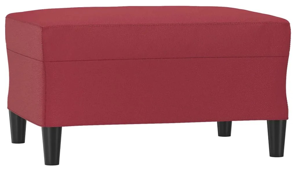 4 pcs conjunto sofás c/ almofadões couro artif. vermelho tinto