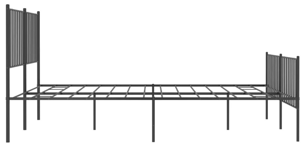 Estrutura de cama com cabeceira e pés 140x190 cm metal preto