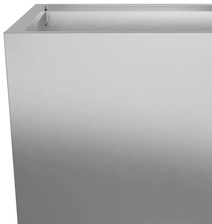 Vaso/floreira de jardim 2 pcs 45x45x75 cm aço galvanizado