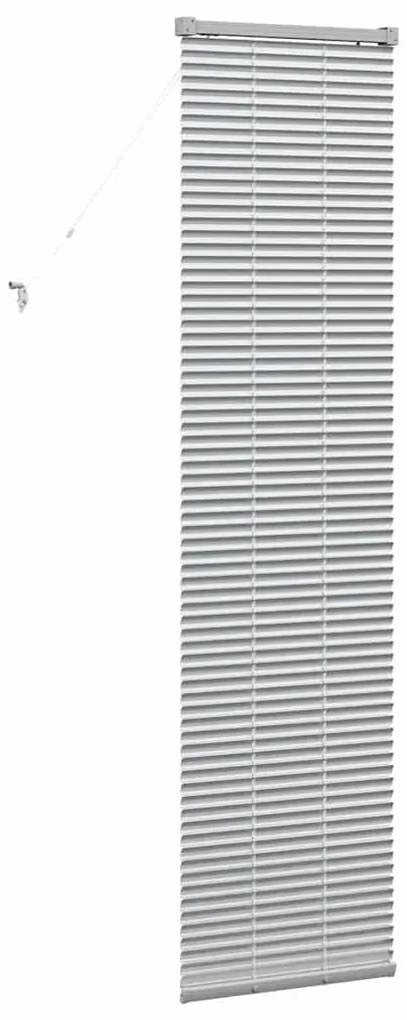 Persiana de Janela com cortinas Manual Prata 80 x 130 cm Alumínio