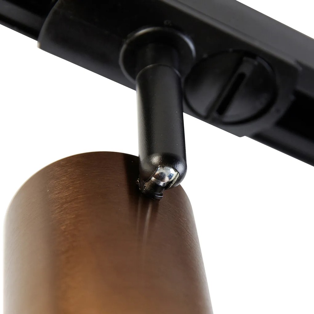 Foco de trilho monofásico moderno bronze escuro - Iconic Jeana