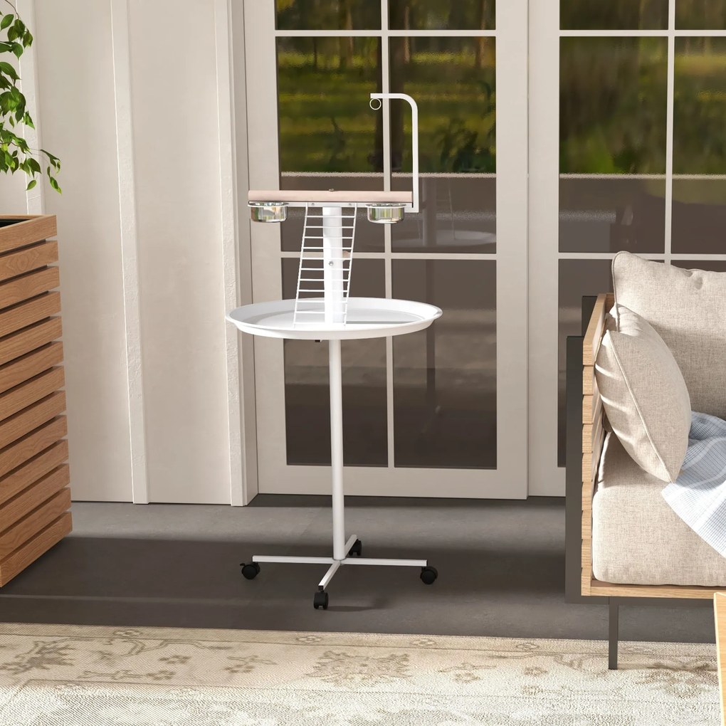 PawHut Comedouro para Pássaros de Exterior com Rodas Ø60x138 cm Comedo