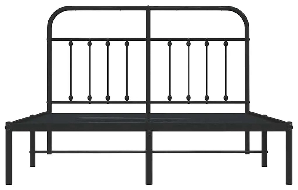 Estrutura de cama com cabeceira 135x190 cm metal preto