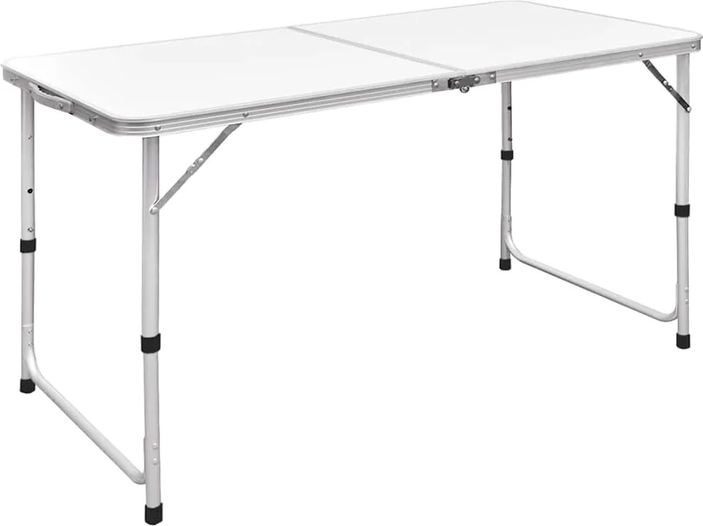 vidaXL Mesa de campismo dobrável c/ altura regulável alumínio 120x60cm