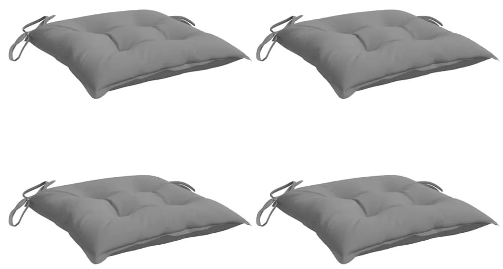 Almofadões de cadeira 4 pcs 40x40x7 cm tecido oxford cinza