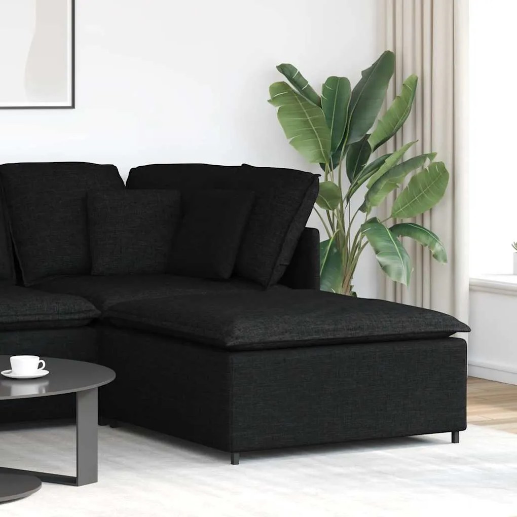 vidaXL Módulo de pufe modular para sofá preto 100x100x48 cm