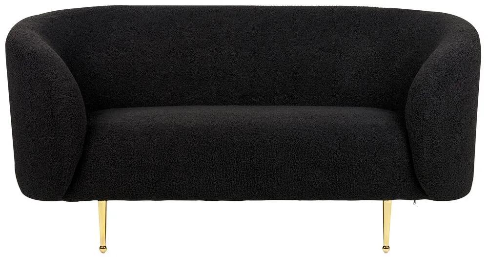 Conjunto de sofás com 3 lugares em tecido bouclé preto LOEN Beliani
