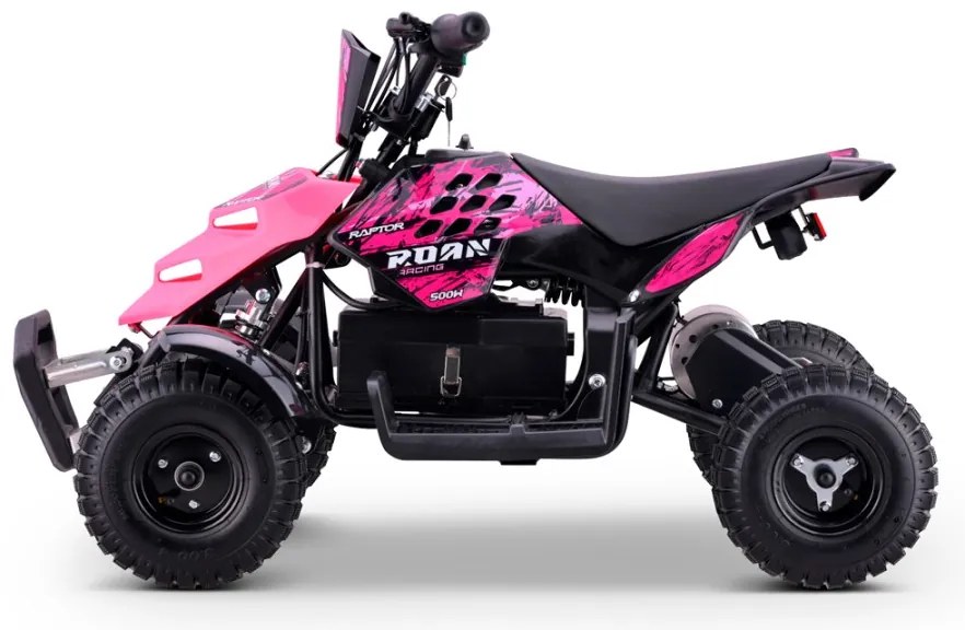 Mini Moto 4 elétrica para crianças Roan Raptor R4 500W Rosa
