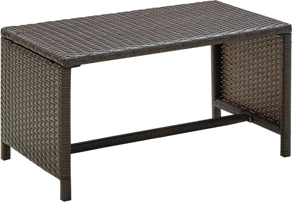 vidaXL Mesa de centro 70x40x38 cm vime PE castanho