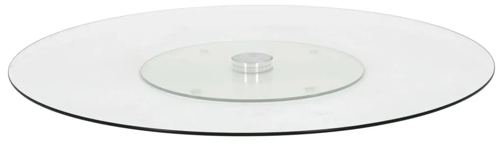 vidaXL Prato giratório transparente vidro temperado 60 cm