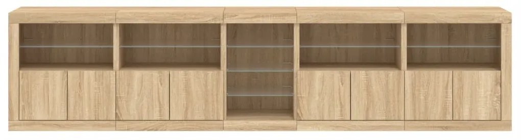 Aparador com luzes LED 283x37x67 cm carvalho sonoma