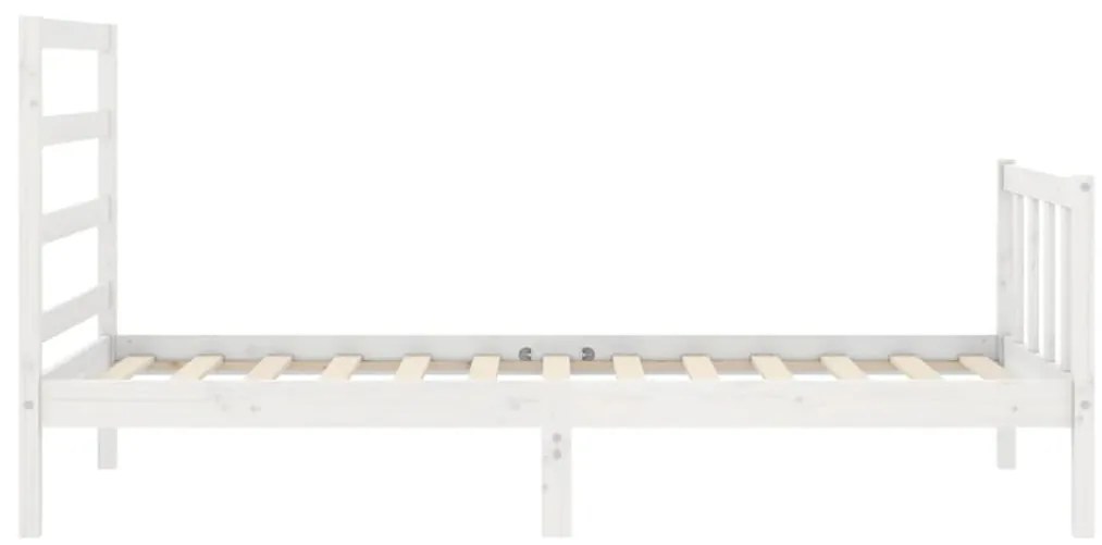 Cama sem colchão 90x200 cm madeira de pinho maciça branco