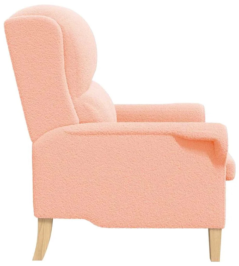 Poltrona Ergonómica Rosa Médio Tecido, Madeira