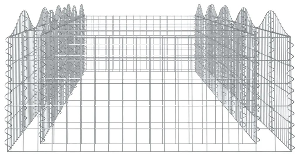 Canteiro elevado gabião arqueado 400x100x50cm ferro galvanizado