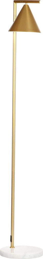 Candeeiro de pé 40  35 x 26 x 153 cm para sala de estar em aço com abajur cónico orientável e base em mármore, dourado