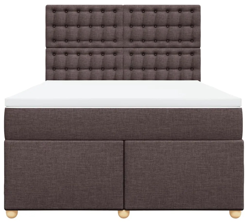 Cama com molas/colchão 140x190 cm tecido castanho-escuro
