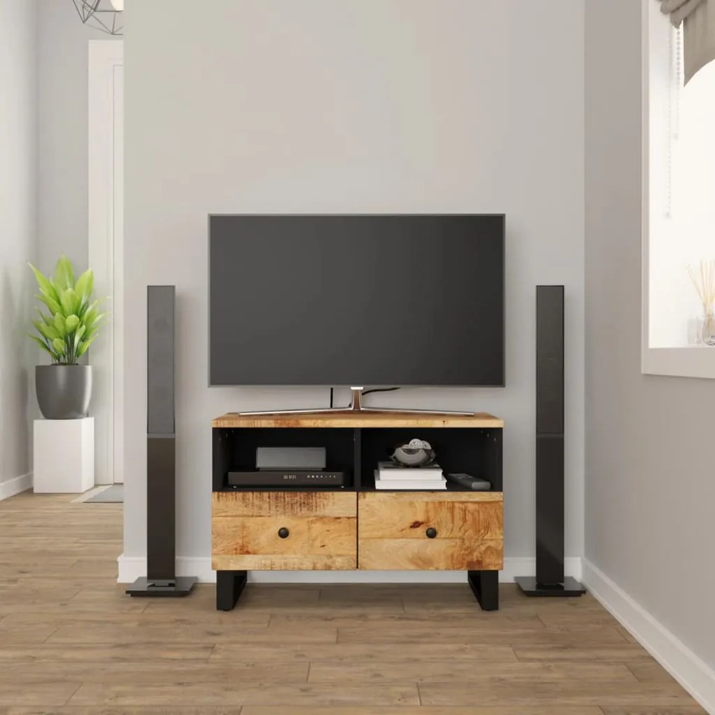 vidaXL Móvel de TV 70x33x46 cm madeira de mangueira maciça