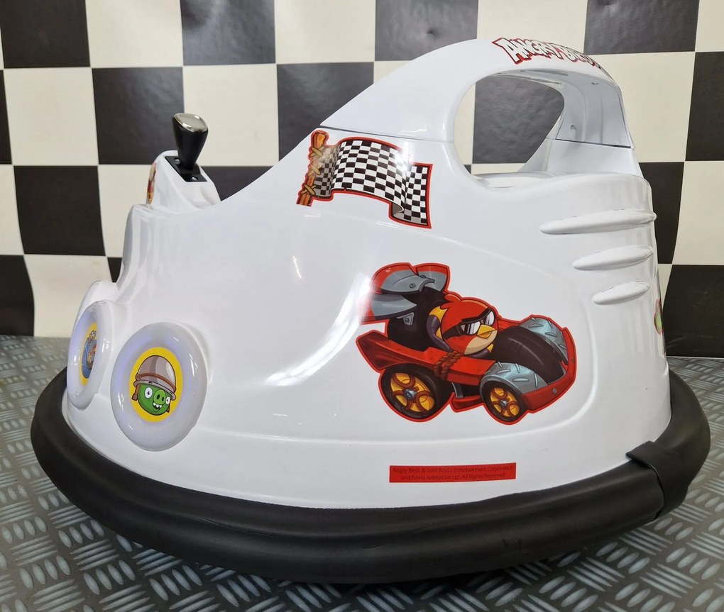 Carrinho de choques eletrico para crianças Angry Birds 6 volts Branco