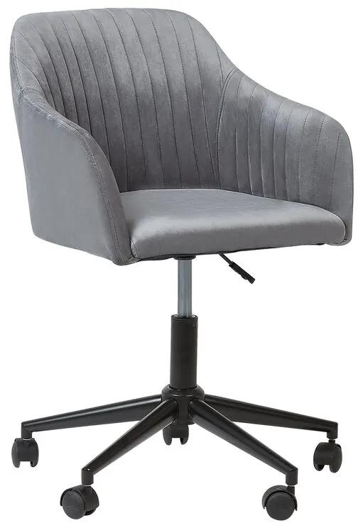 Cadeira de escritório em veludo cinzento VENICE Beliani