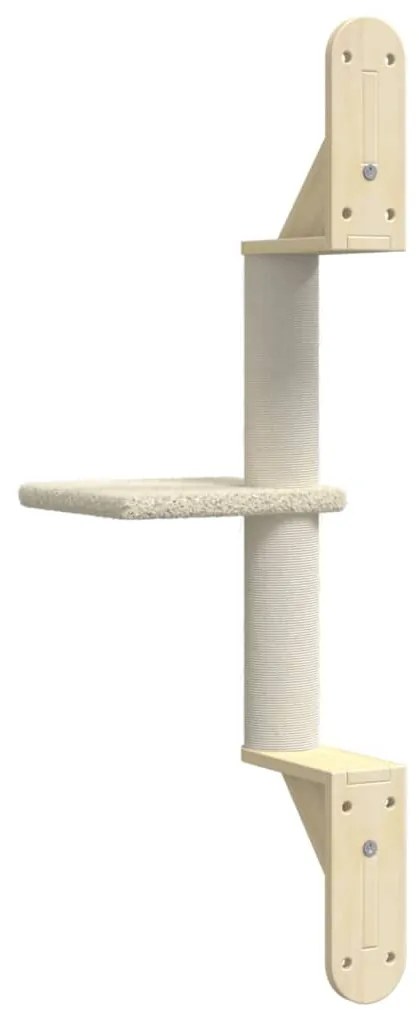 Árvore de parede para gatos c/ poste arranhador 85,5 cm creme