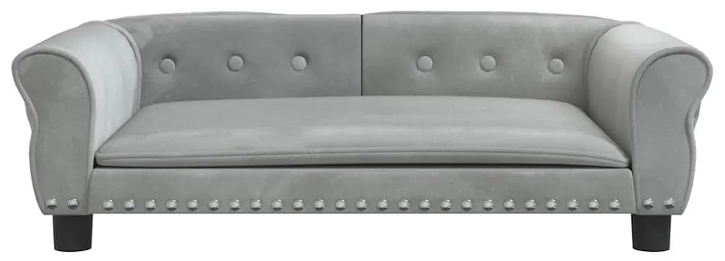 Cama para cães 95x55x30 cm veludo cinzento-claro