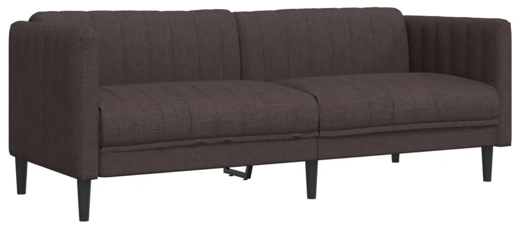 2 pcs conjunto de sofás tecido castanho-escuro