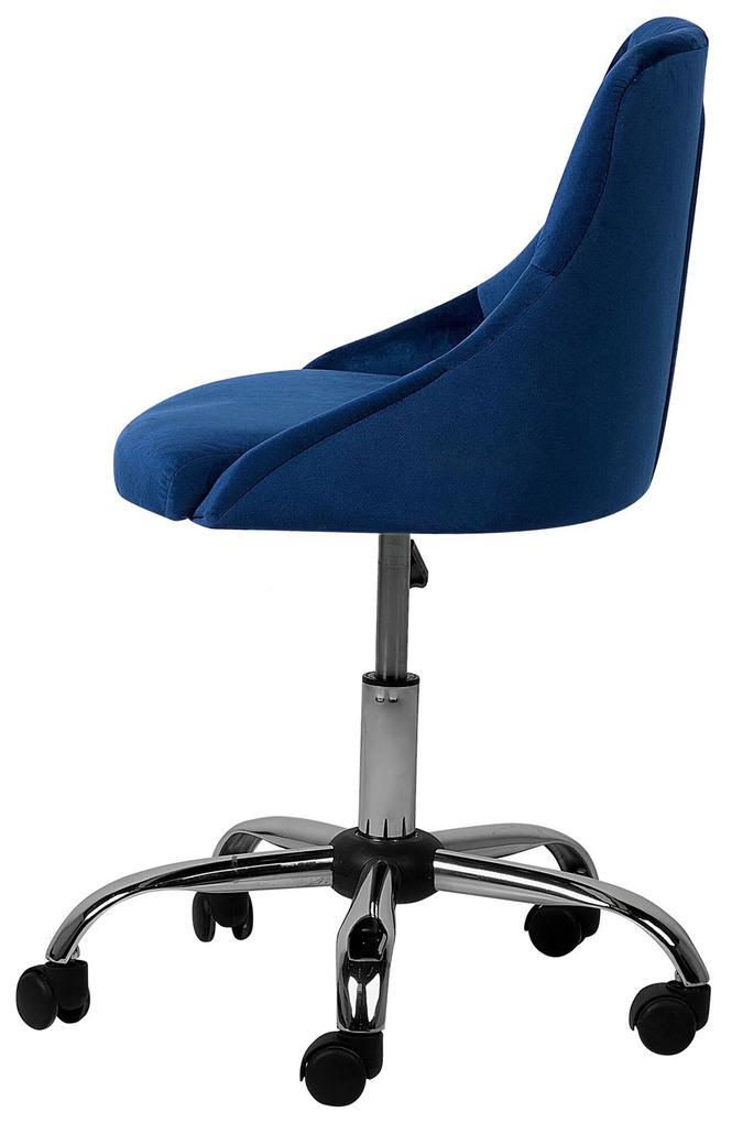 Cadeira de escritório em veludo azul marinho PARRISH Beliani