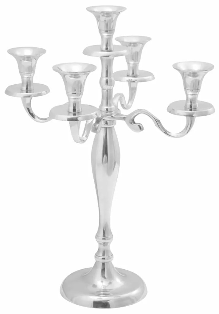 vidaXL Suporte de Velas Prateado 29 x 29 x 29 cm Alumínio