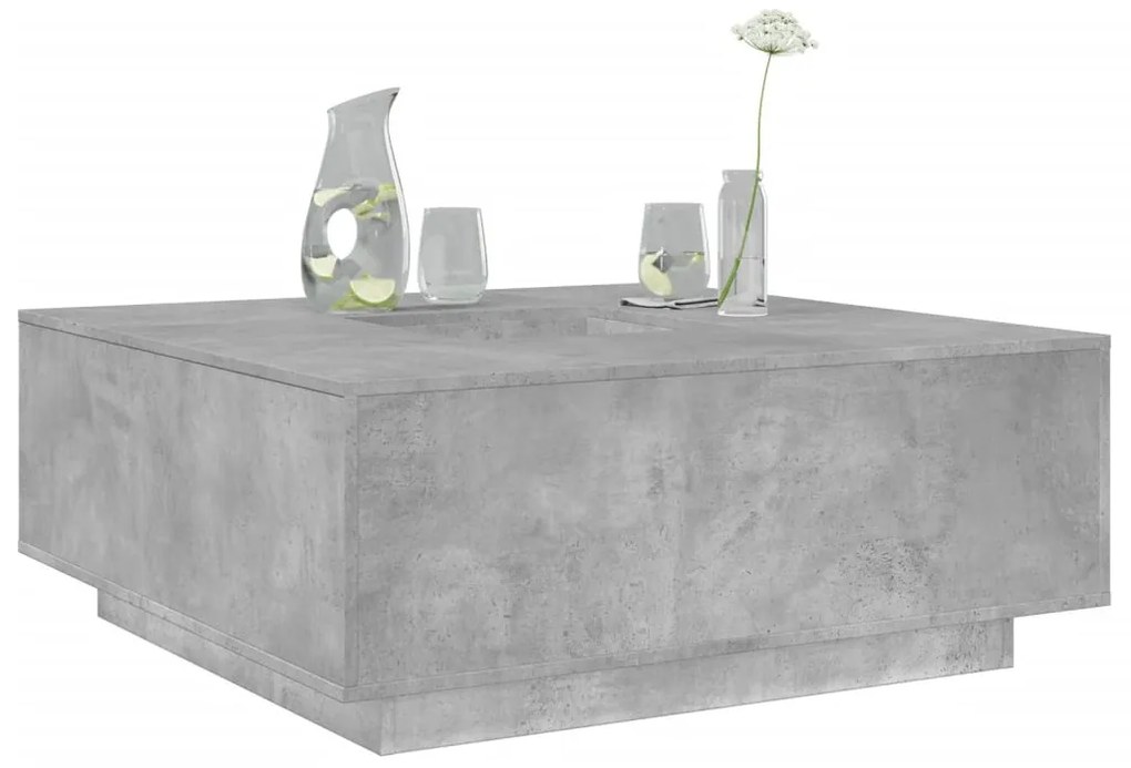 Mesa de centro 100x100x40 cm derivados madeira cinzento cimento