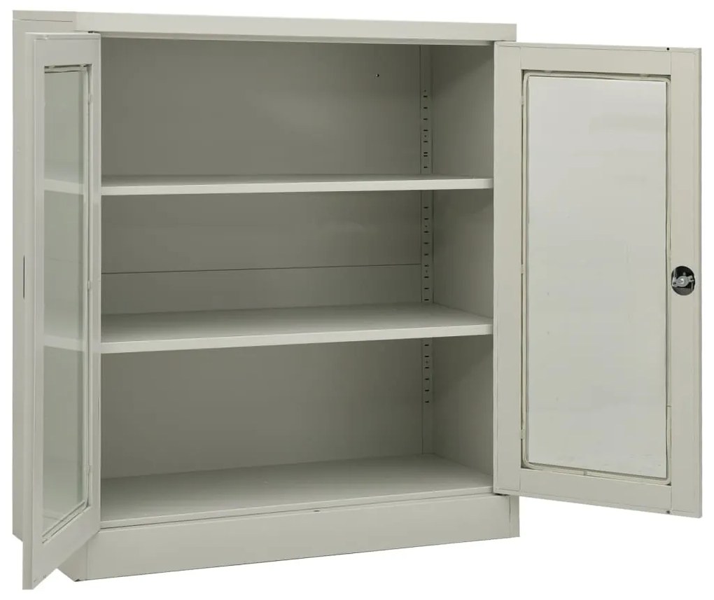Armário de escritório 90x40x105 cm aço cinzento-claro
