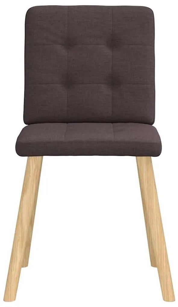 Cadeiras de jantar 4 pcs tecido castanho-escuro