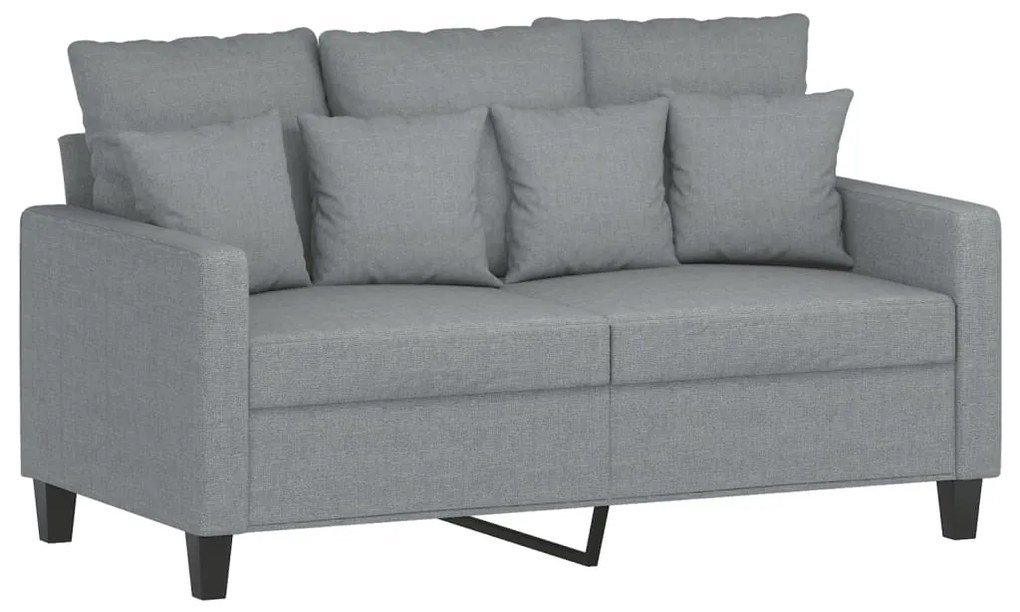 4 pcs conjunto de sofás com almofadas tecido cinzento-claro