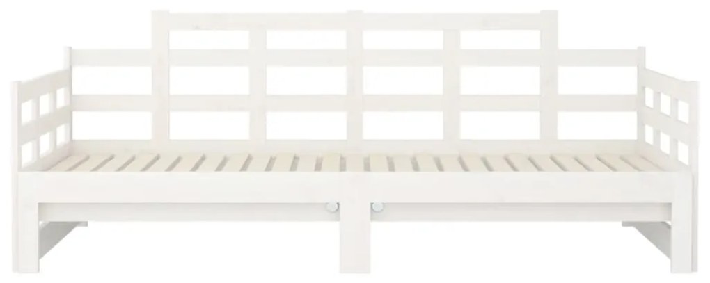 Estrutura sofá-cama de puxar 2x(80x200) cm pinho maciço branco