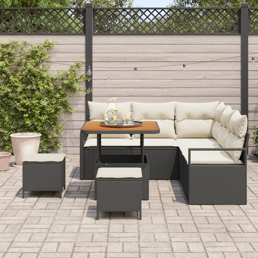 Conjunto de Sofá de Jardim de 8 Peças da vidaXL com Almofadas - Polira