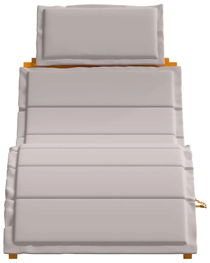 Espreguiçadeiras vidaXL com Almofadas 2 pcs Taupe Madeira Sólida de Ac