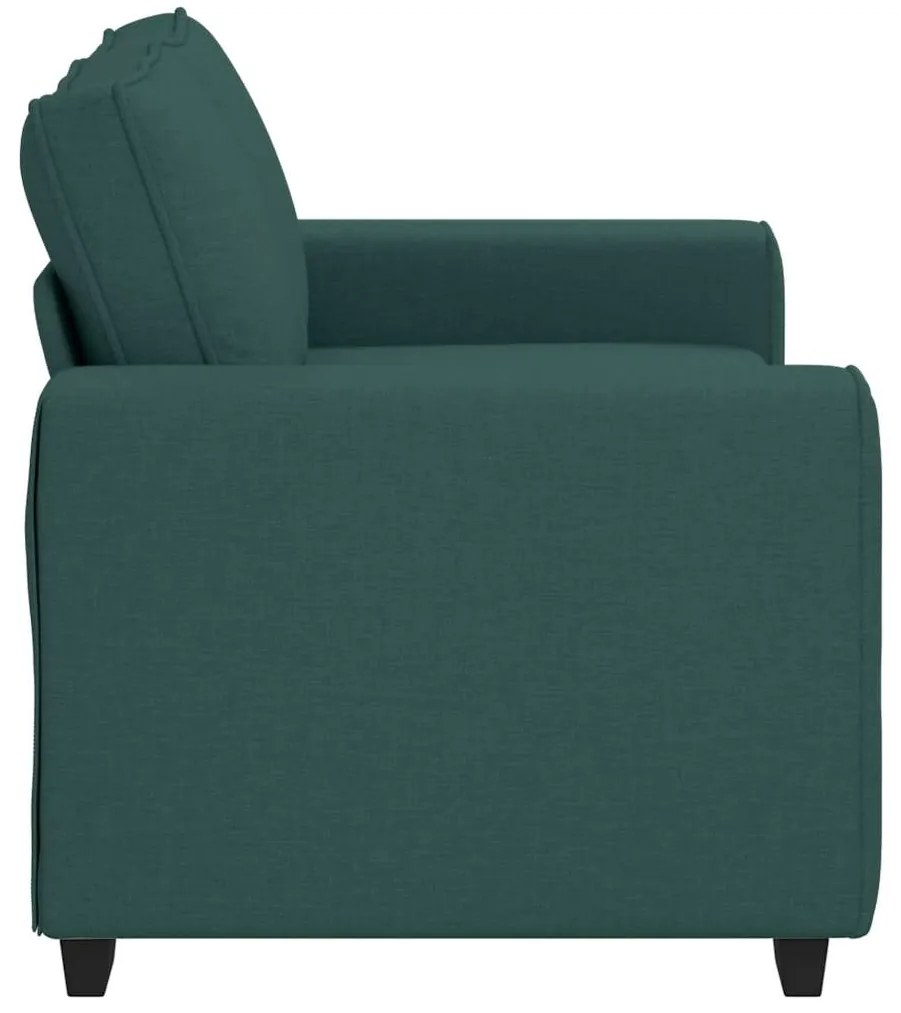 Sofá de 2 lugares 120 cm tecido verde-escuro
