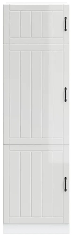 Armário de cozinha Lucca derivados de madeira branco brilhante