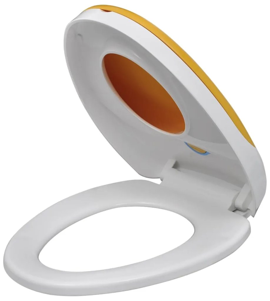 Tampos sanita tampas fecho suave 2pcs plástico branco e amarelo