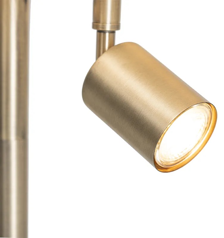 Candeeiro de pé em bronze com cúpula branca e luz de leitura - Jelena Moderno
