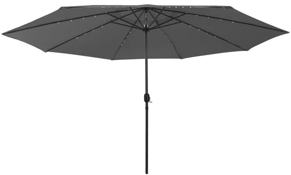 Guarda-sol de jardim com luzes LED 400 cm antracite
