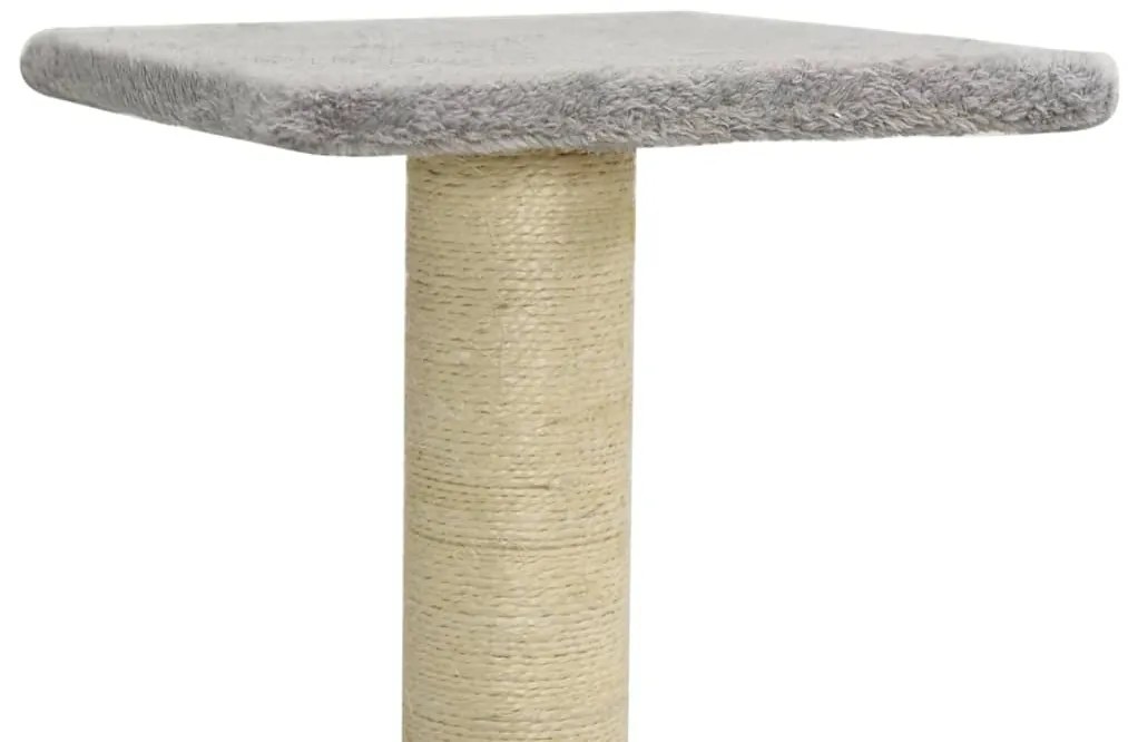 Árvore p/ gatos postes arranhadores sisal 118,5 cm cinza-claro