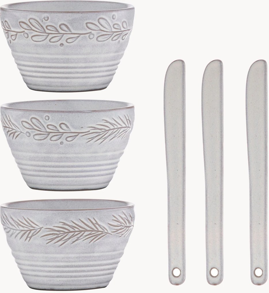 Taças de petiscos com espátulas Croft, conjunto de 6
