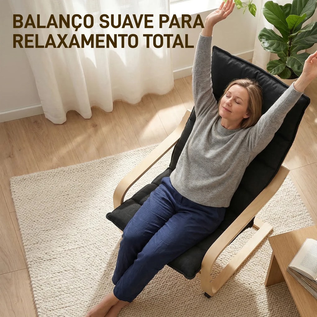 Poltrona de Sala Moderna com Encosto Alto Acolchoado Estrutura de Madeira e Estofada em Veludo 67x83x105 cm Preto