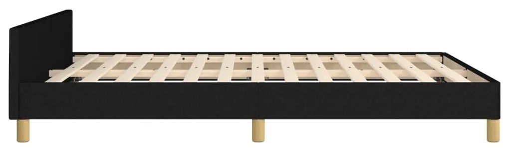 Estrutura de cama sem colchão 140x200 cm tecido preto