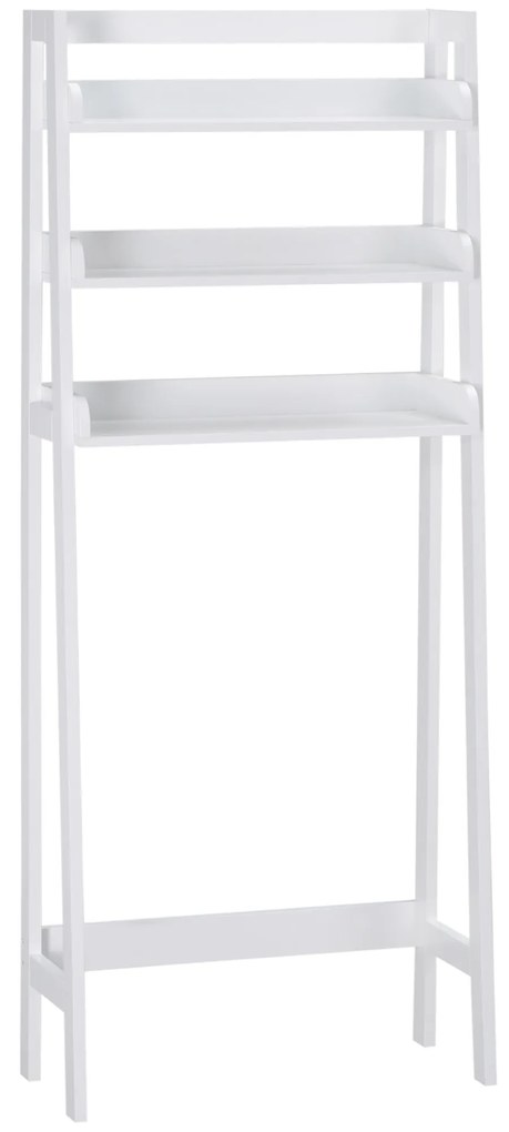 Prateleiras sobre Sanita Prateleiras de Armazenamento para Casa de Banho Lavanderia Estilo Moderno Anti-Tombo 63,5x28x156,2cm Branco