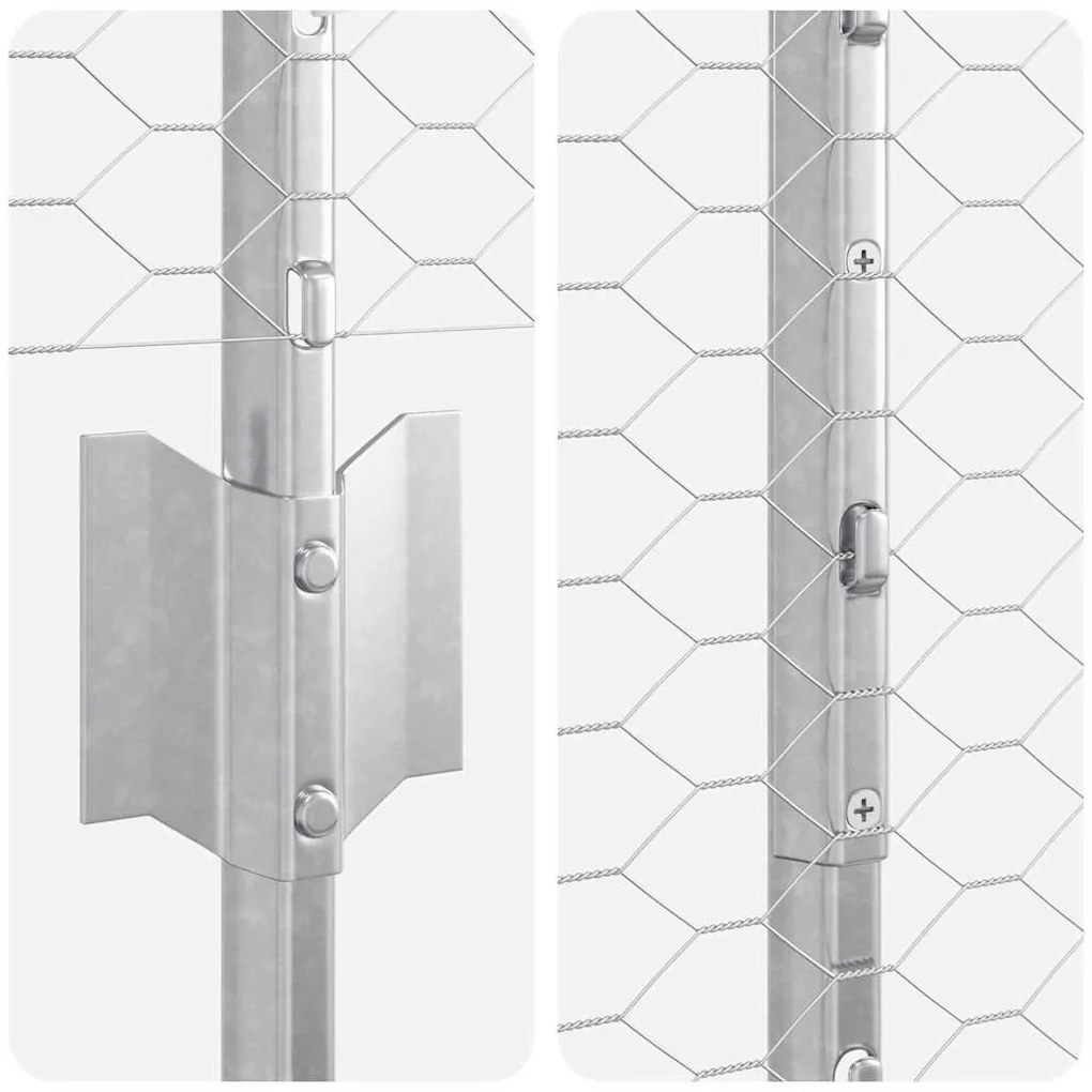 Conjunto de Cerca de Jardim Conjunto de 2 Aço galvanizado
