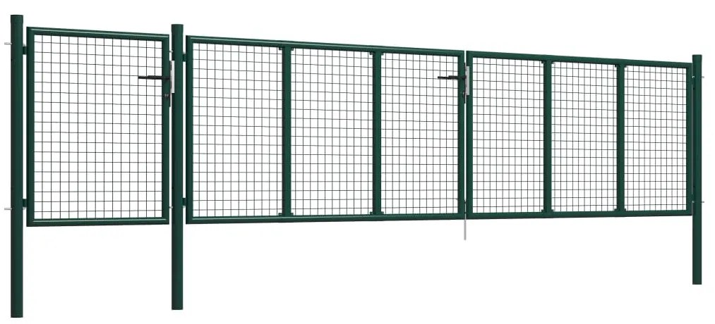 Portão de jardim 500x75 cm aço verde
