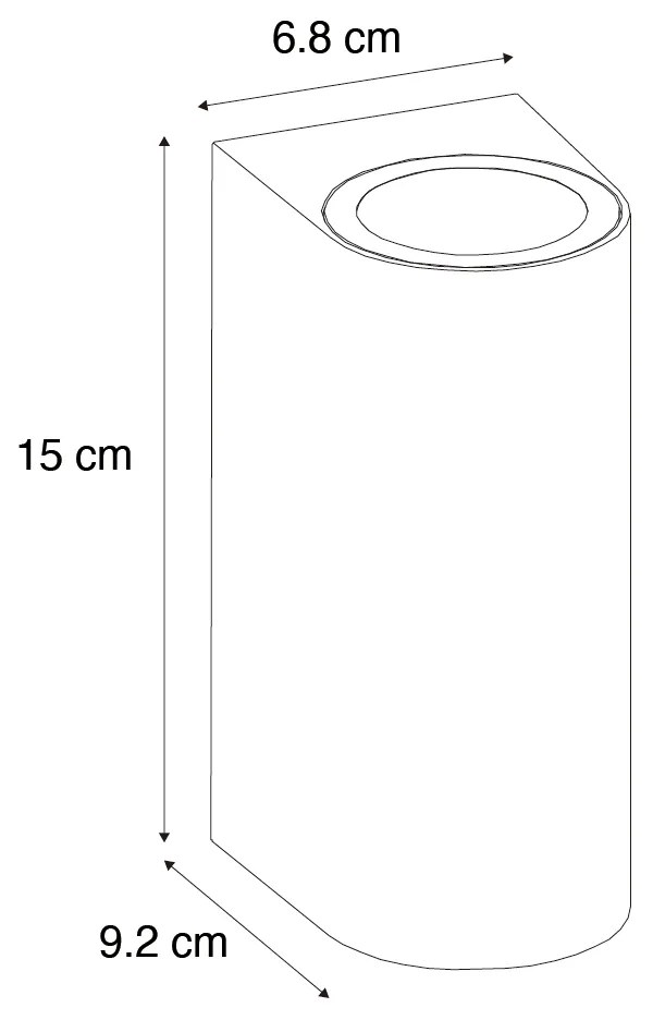 Candeeiro de parede exterior moderno branco plástico oval 2 luzes - Baleno Moderno