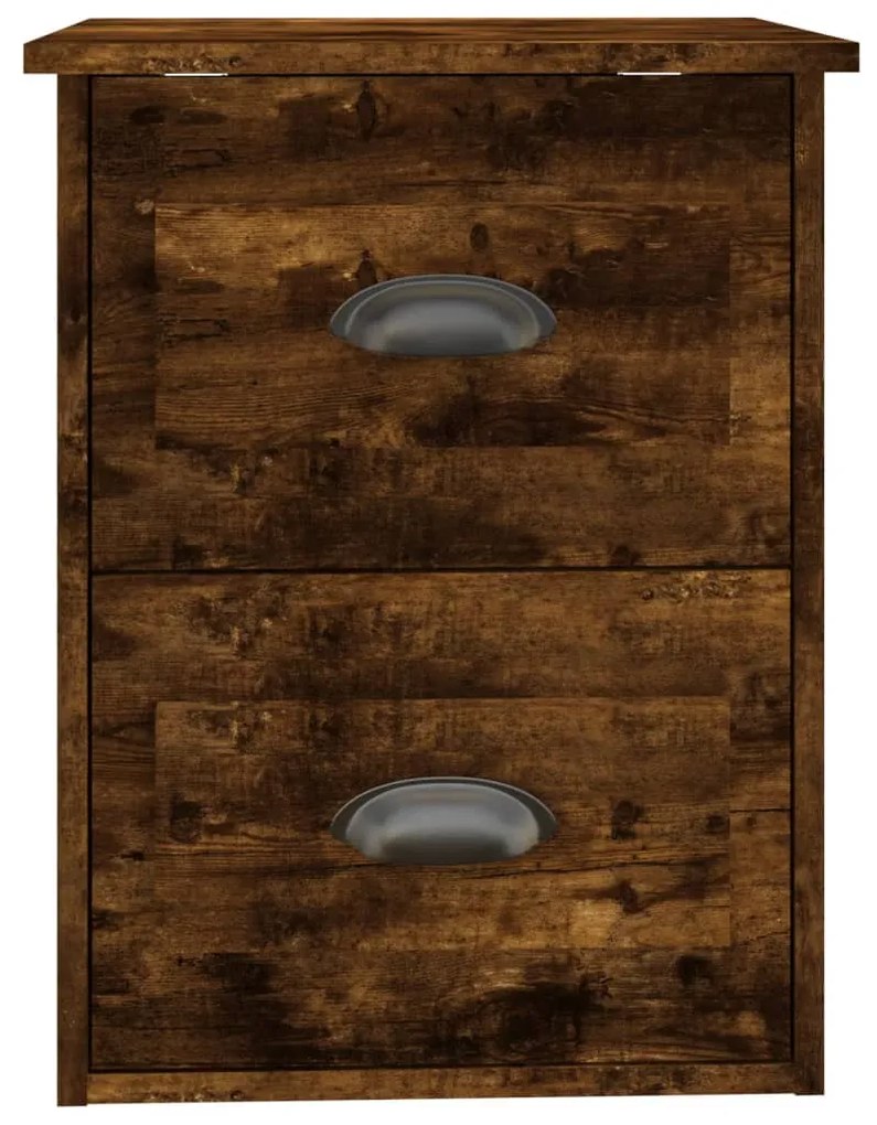 Mesa de cabeceira de parede 41,5x36x53 cm carvalho fumado